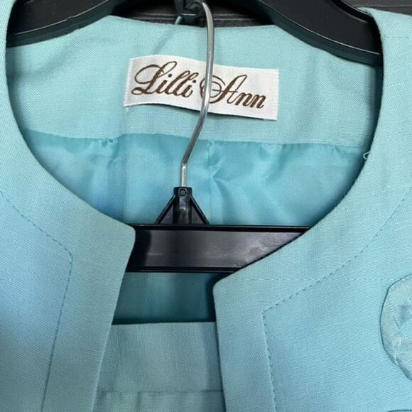 Vintage Lilli Ann 2 Piece Teal Jacket and Skirt Set - Picture 4 of 16